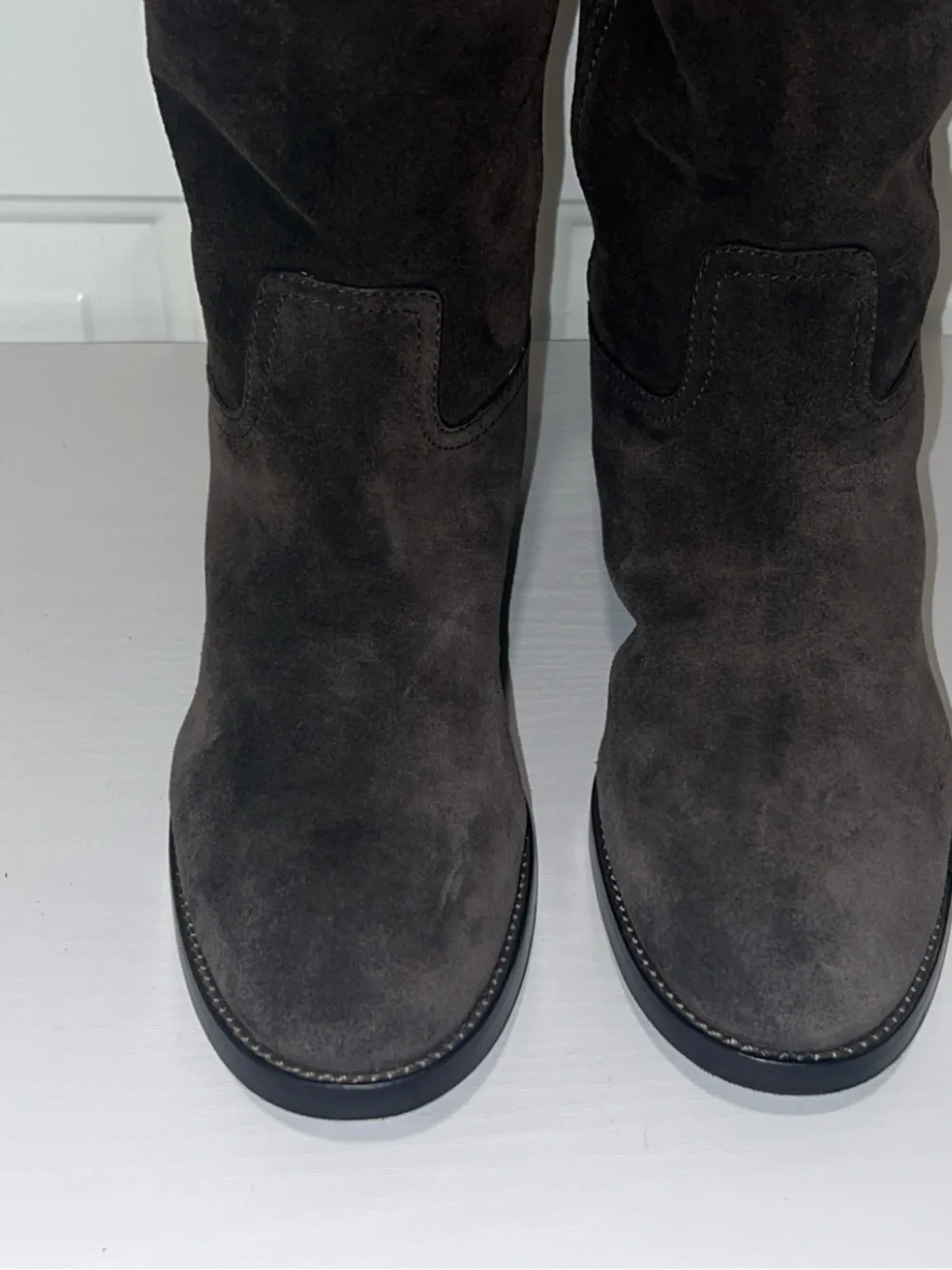 TORY BURCH Simone Dark Brown Suede Over-the-Knee Boots